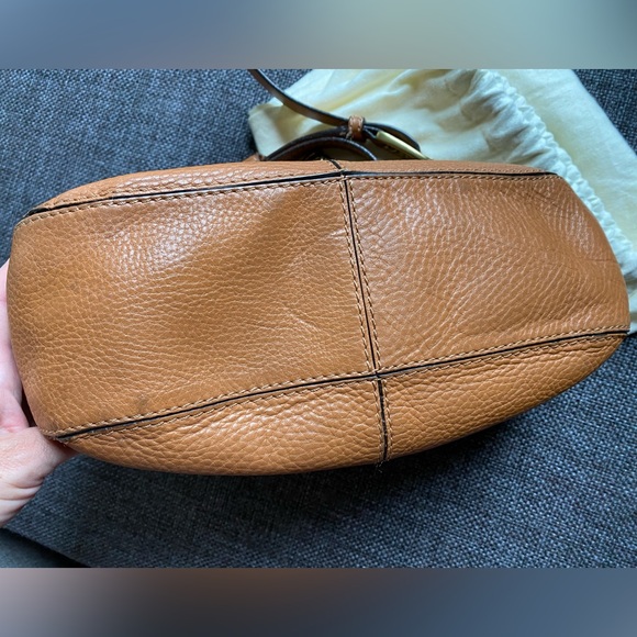 Cole Haan Rusty Brown Orange Leather Hobo Shoulder Bag with Dust Bag - Picture 13 of 16